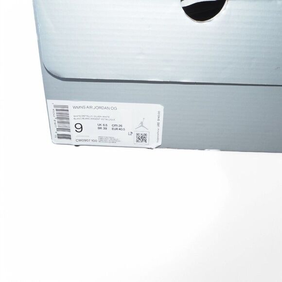 Air Jordan OG 'White Metallic Silver' Basketball Shoes CW0907-100 Women's 9 - Picture 12 of 13